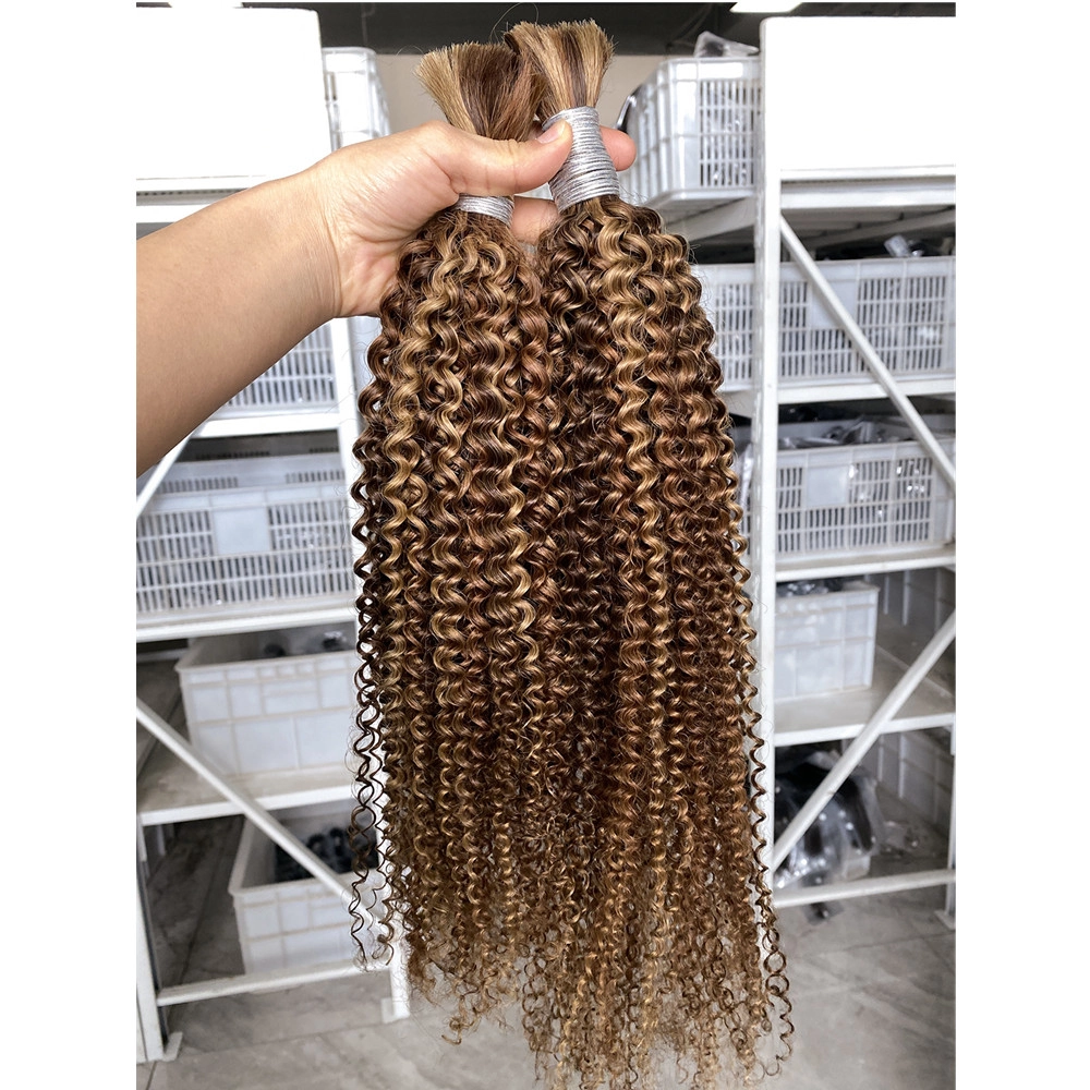18inch 26inch Highlighted Color Hair Bulk Kinky Curly Hair